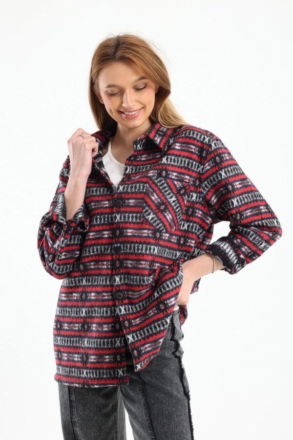 Striped Tribal Print Overshirt