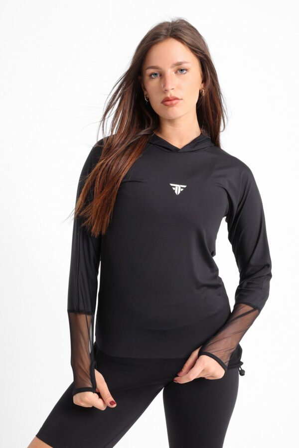Long Sleeve Mesh Sweatshirt