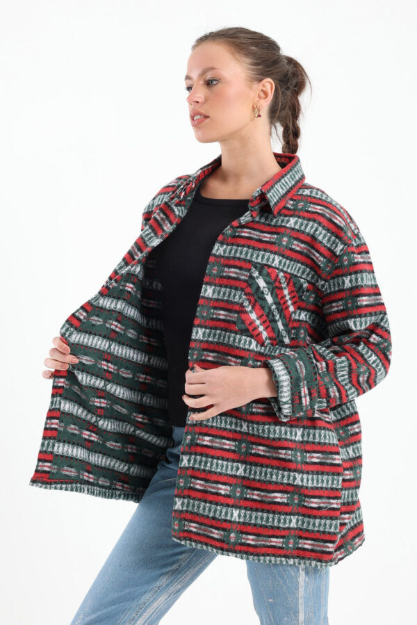 Striped Tribal Print Overshirt