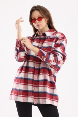 Red check overshirt