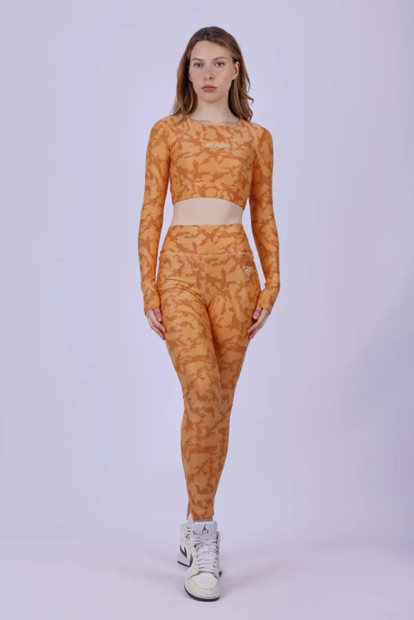 Apricot camouflage leggings