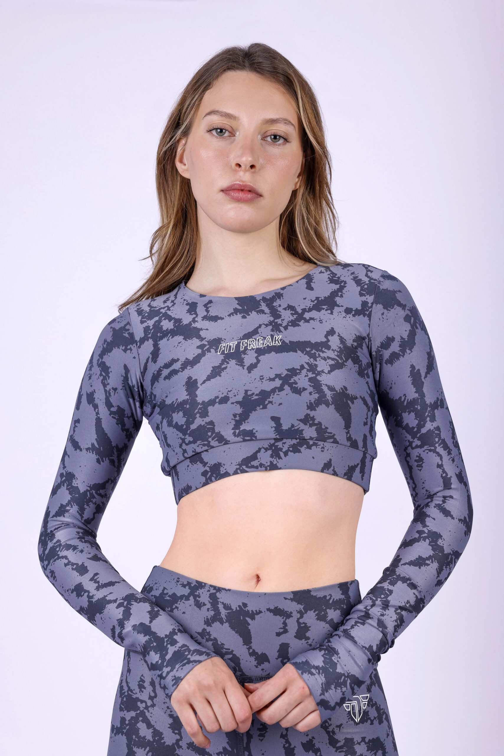 Cool grey camouflage long sleeve top