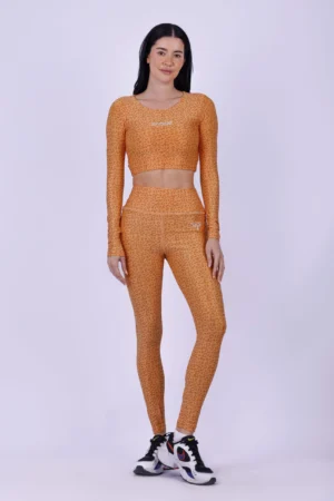 Apricot leopard long sleeve top