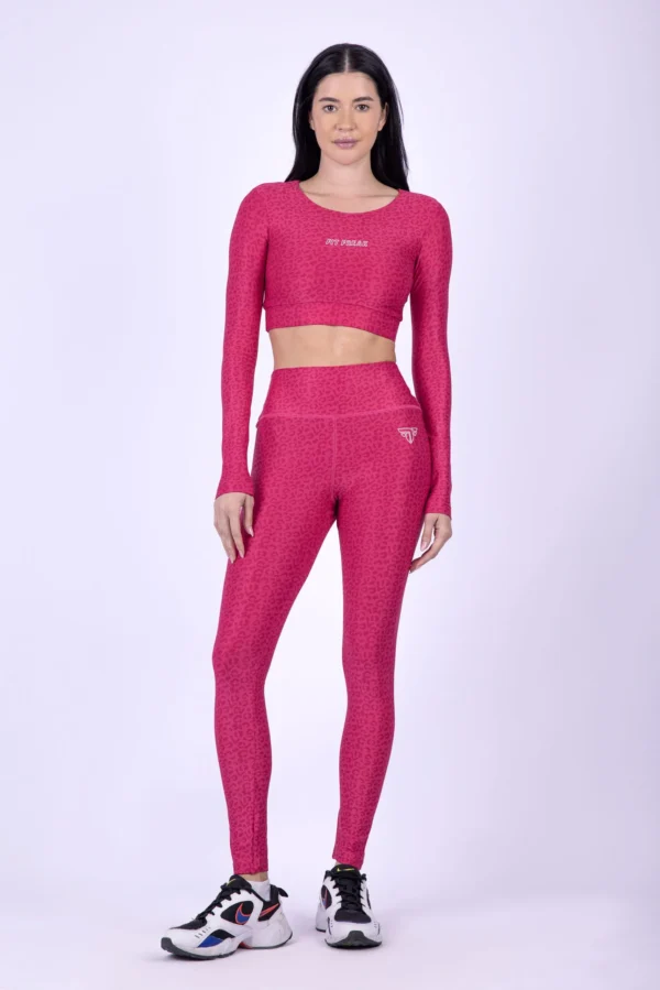 Fuchsia leopard long sleeve top